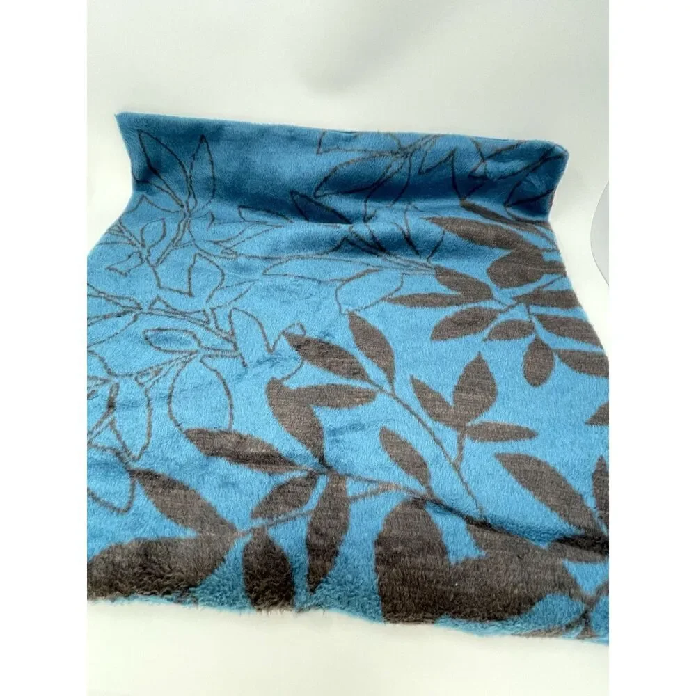 NWT David Fussenger Blue Brown Square Botanical Pillow Cover 60cm 24” Super Soft